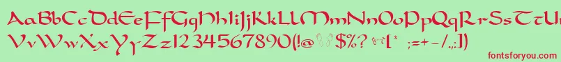 Carobtn Font – Red Fonts on Green Background