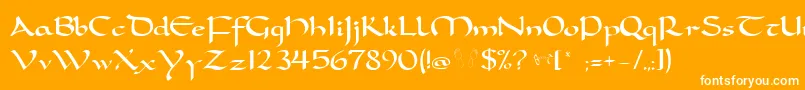 Carobtn Font – White Fonts on Orange Background