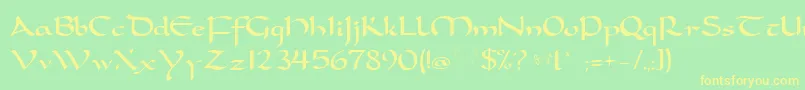 Carobtn Font – Yellow Fonts on Green Background