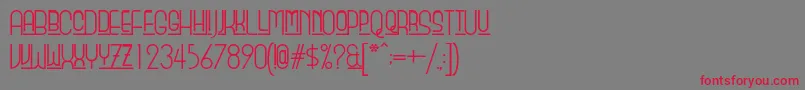 フォントBeautyschooldropout – 赤い文字の灰色の背景