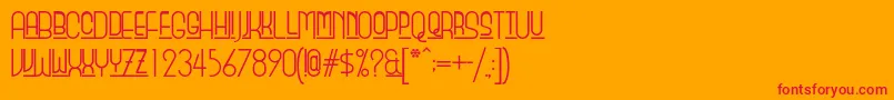 フォントBeautyschooldropout – オレンジの背景に赤い文字