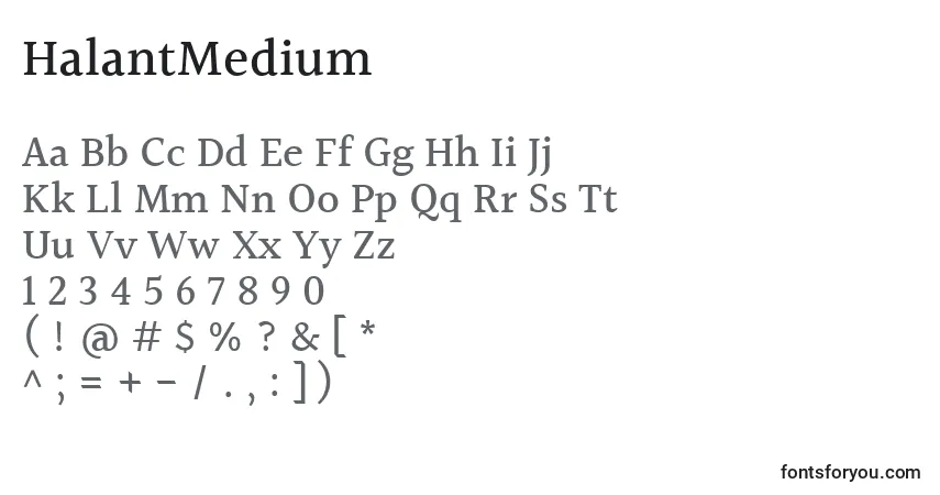 Schriftart HalantMedium – Alphabet, Zahlen, spezielle Symbole