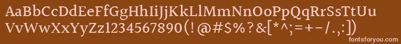 Шрифт HalantMedium – розовые шрифты на коричневом фоне