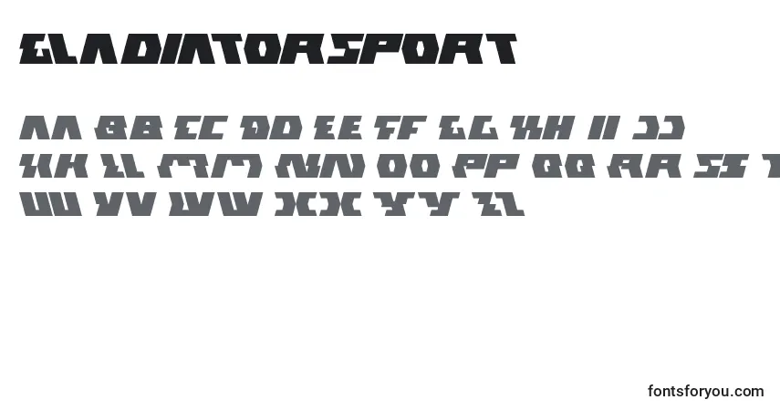 A fonte GladiatorSport – alfabeto, números, caracteres especiais
