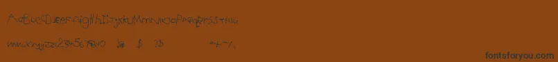 Weitere Informationen zur Jesse5-Schriftart Jesse5-Schriftart – Schwarze Schriften auf braunem Hintergrund