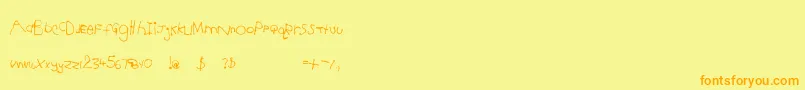 Jesse5-Schriftart – Orangefarbene Schriften auf gelbem Hintergrund