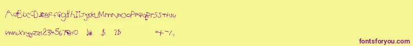 Jesse5 Font – Purple Fonts on Yellow Background
