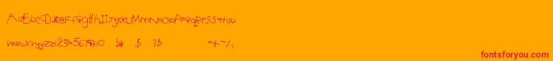 Jesse5 Font – Red Fonts on Orange Background