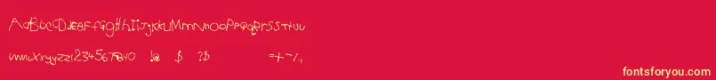 Jesse5 Font – Yellow Fonts on Red Background
