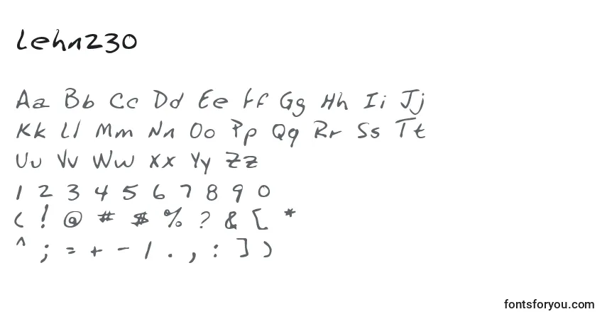 Шрифт Lehn230 – алфавит, цифры, специальные символы