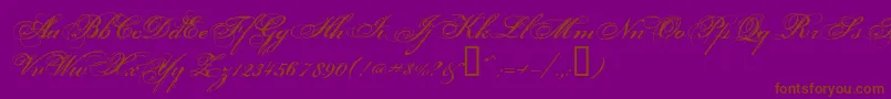 Porcelai-Schriftart – Braune Schriften auf violettem Hintergrund