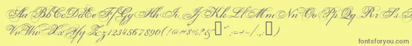 Porcelai-Schriftart – Graue Schriften auf gelbem Hintergrund