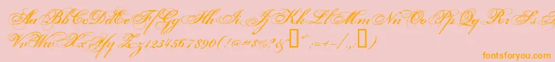 Porcelai Font – Orange Fonts on Pink Background