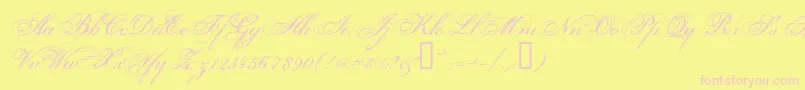 Porcelai Font – Pink Fonts on Yellow Background