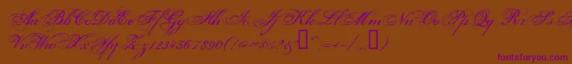 Porcelai Font – Purple Fonts on Brown Background