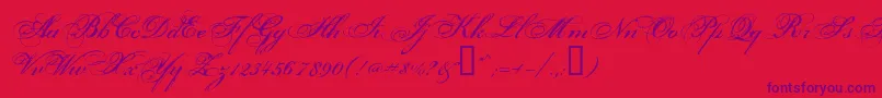 Porcelai-Schriftart – Violette Schriften auf rotem Hintergrund