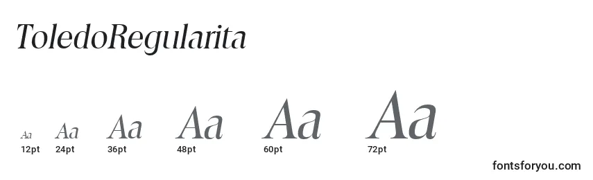 Размеры шрифта ToledoRegularita