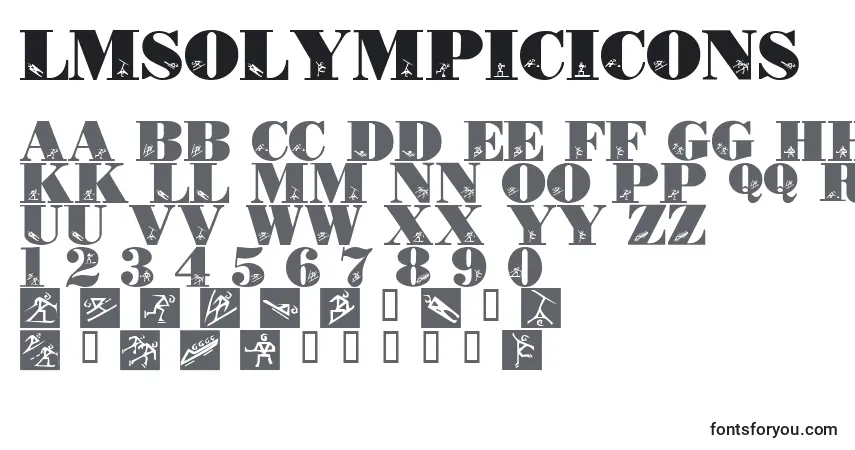 Schriftart LmsOlympicIcons – Alphabet, Zahlen, spezielle Symbole