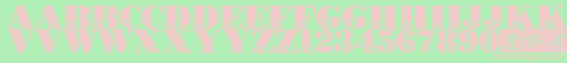 フォントLmsOlympicIcons – 緑の背景にピンクのフォント