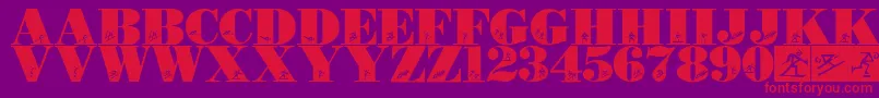 LmsOlympicIcons Font – Red Fonts on Purple Background