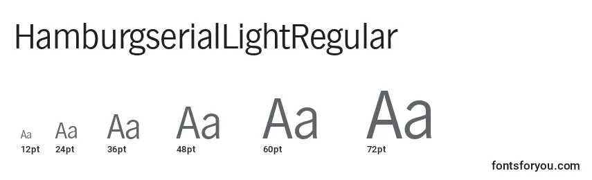 Размеры шрифта HamburgserialLightRegular
