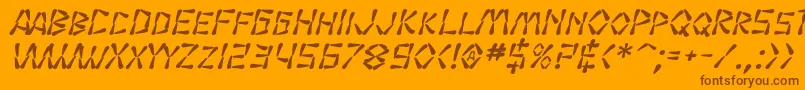 SfWasabiBoldItalic Font – Brown Fonts on Orange Background
