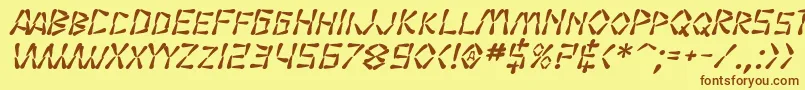 SfWasabiBoldItalic Font – Brown Fonts on Yellow Background