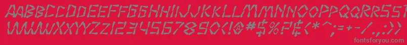 Czcionka SfWasabiBoldItalic – szare czcionki na czerwonym tle