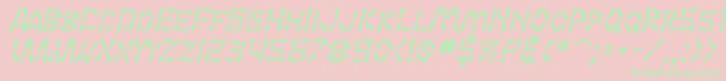 SfWasabiBoldItalic Font – Green Fonts on Pink Background