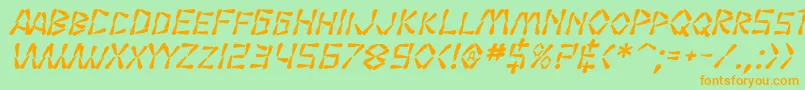 SfWasabiBoldItalic Font – Orange Fonts on Green Background
