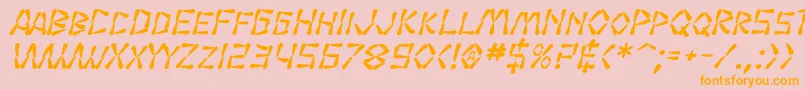 SfWasabiBoldItalic Font – Orange Fonts on Pink Background