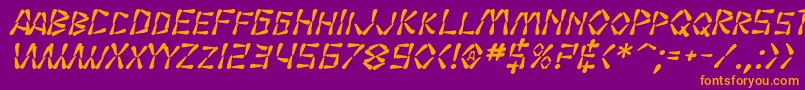 SfWasabiBoldItalic Font – Orange Fonts on Purple Background
