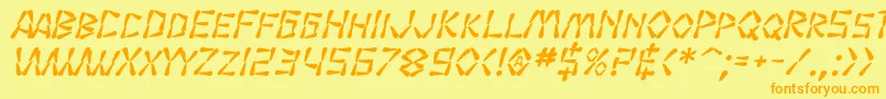 SfWasabiBoldItalic Font – Orange Fonts on Yellow Background