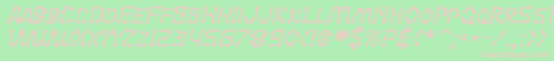 SfWasabiBoldItalic Font – Pink Fonts on Green Background