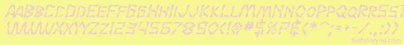 SfWasabiBoldItalic Font – Pink Fonts on Yellow Background