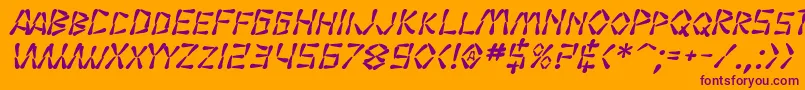 SfWasabiBoldItalic Font – Purple Fonts on Orange Background