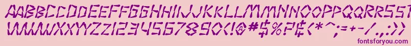 SfWasabiBoldItalic Font – Purple Fonts on Pink Background