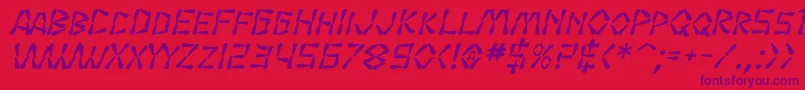 SfWasabiBoldItalic Font – Purple Fonts on Red Background