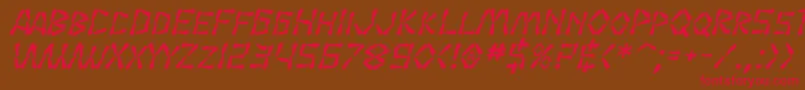 SfWasabiBoldItalic Font – Red Fonts on Brown Background