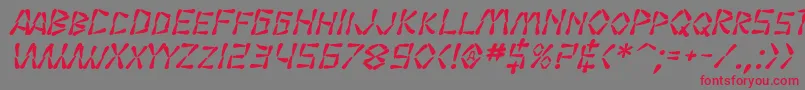 SfWasabiBoldItalic Font – Red Fonts on Gray Background