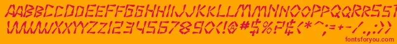 SfWasabiBoldItalic Font – Red Fonts on Orange Background