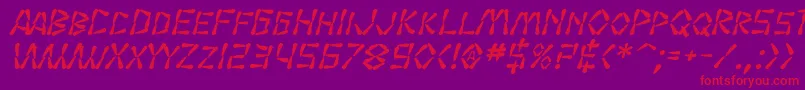 SfWasabiBoldItalic Font – Red Fonts on Purple Background