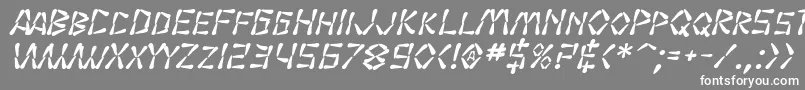 フォントSfWasabiBoldItalic – 灰色の背景に白い文字