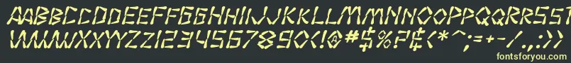 SfWasabiBoldItalic Font – Yellow Fonts on Black Background