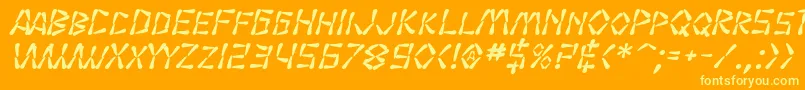 SfWasabiBoldItalic Font – Yellow Fonts on Orange Background