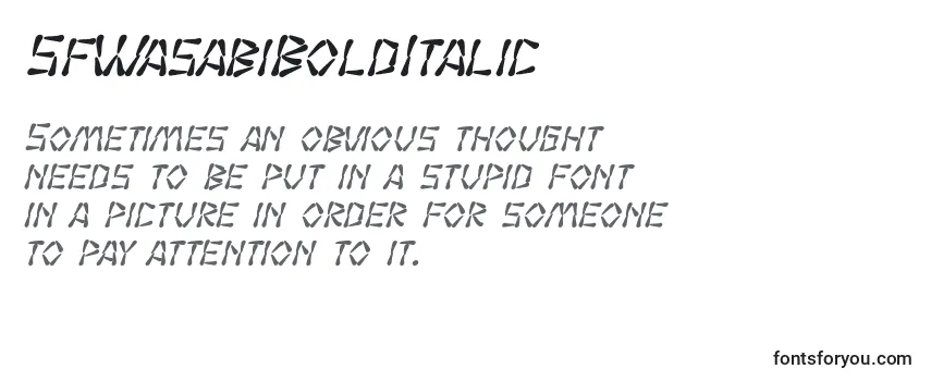 Review of the SfWasabiBoldItalic Font