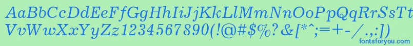 Journal8 Font – Blue Fonts on Green Background