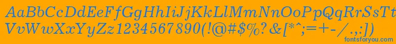 Journal8 Font – Blue Fonts on Orange Background