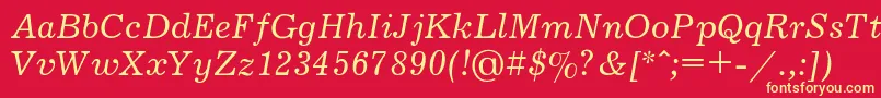 Journal8 Font – Yellow Fonts on Red Background