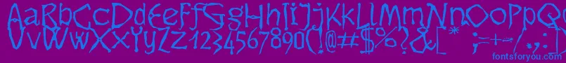 Dikovinac Font – Blue Fonts on Purple Background